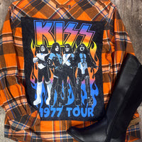 Retro Kiss Flannel Overlay