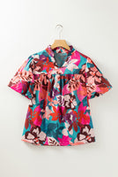 
              $10! Floral Print Ruffle Sleeve V-Neck Top
            