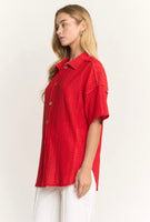 
              Red Eyelet Woven Top | Women's Boho Casual Tops – Bella Grace
            