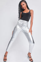 
              YMI High Rise Metallic Skinny Jeans-Silver
            