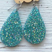 Glitter Acrylic Teardrop Earrings