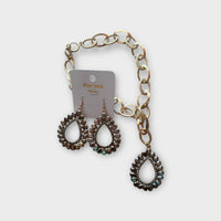 Black Diamond Crystal Earrings or Necklace