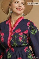 
              Navy Floral Midi Dress
            