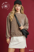
              Mocha Velour Crewneck Sweatshirt
            