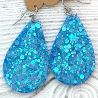 Glitter Acrylic Teardrop Earrings