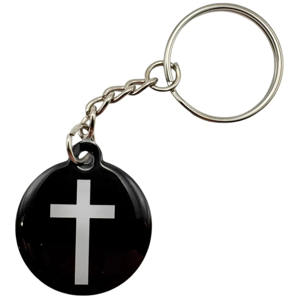 Tap To Pray™-Prayer Tag Keychains-Black Cross