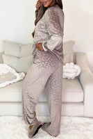 
              Brown Velvet Leopard Pajama Set
            