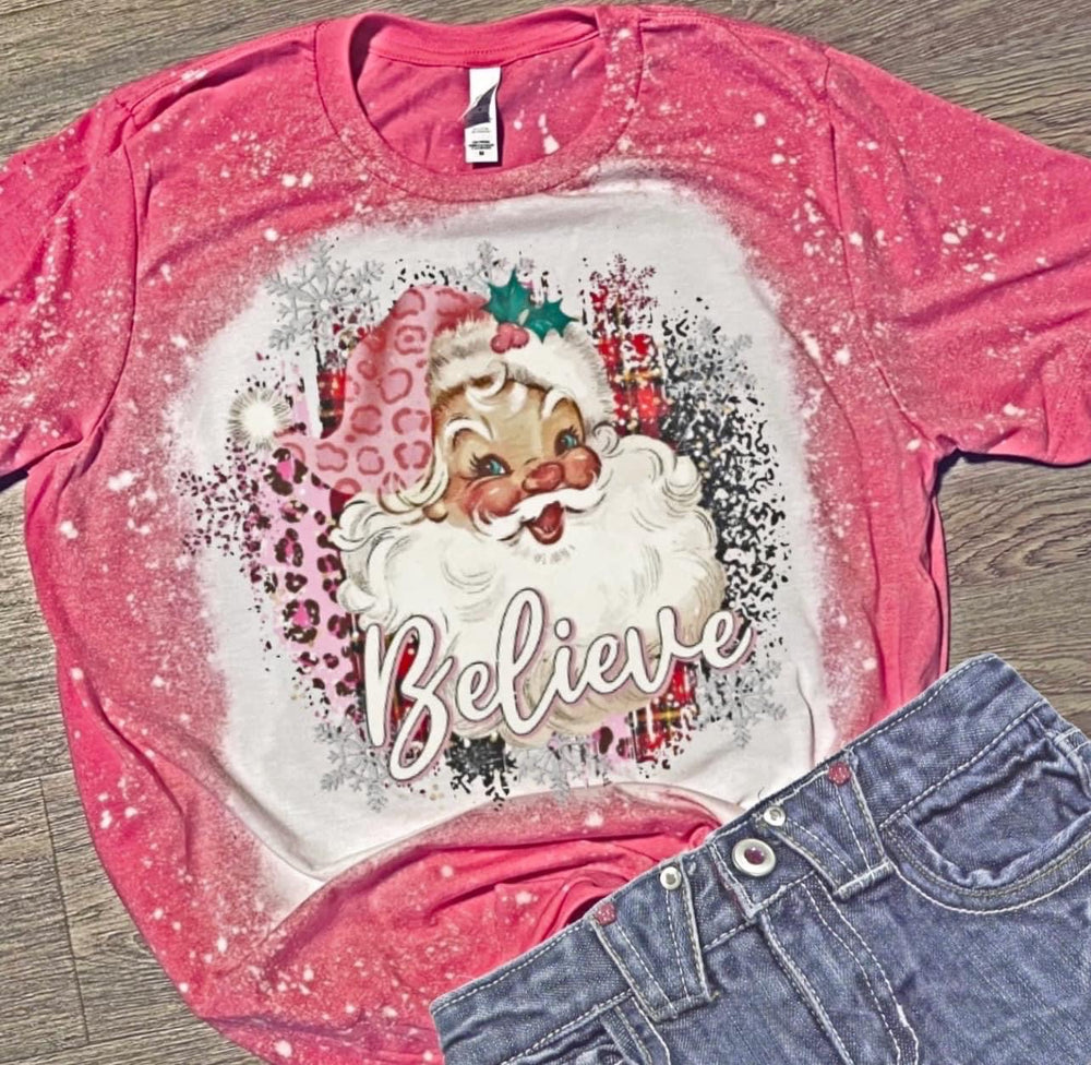 Pretty in Pink Santa Tee