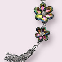 Flower Power Rhinestone Necklace-Multi AB