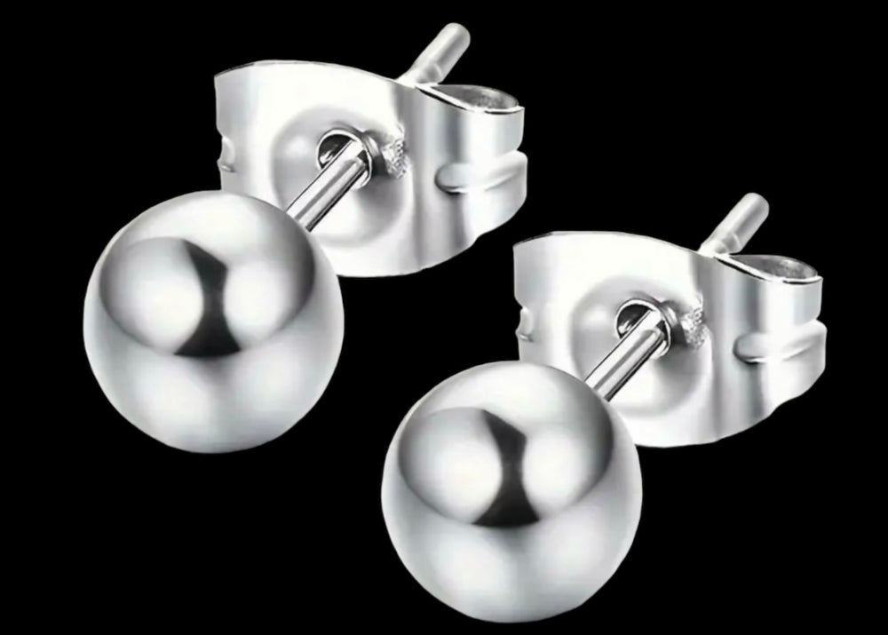 Essential Ball Stud Earrings-Silver