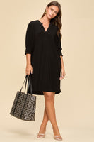 
              Dear Scarlett Lizzy Petal Dress - Elegant Floral Women's Dress - Black
            