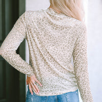 Leopard Frill Shiny Top