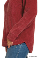 
              Chenille Waffle Round Neck Sweater
            