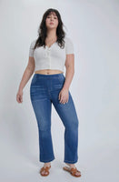 
              Cello Dark Wash Flared Jeggings
            