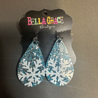 Snowflake Glitter Acrylic Earrings