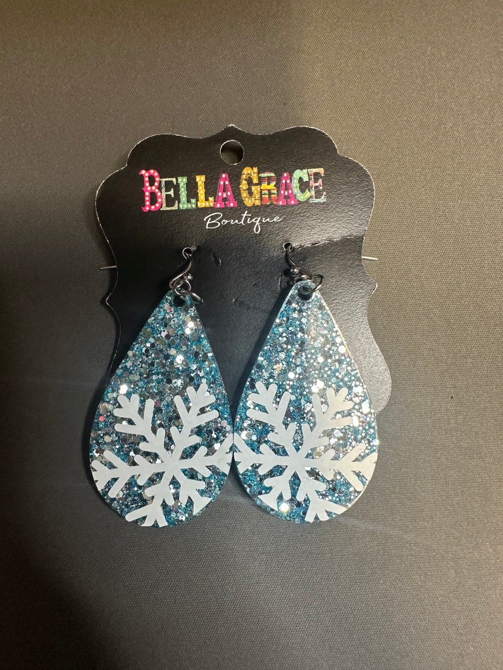 Snowflake Glitter Acrylic Earrings