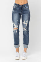 
              Judy Blue Cuffed Destroy Boyfriend Jeans
            