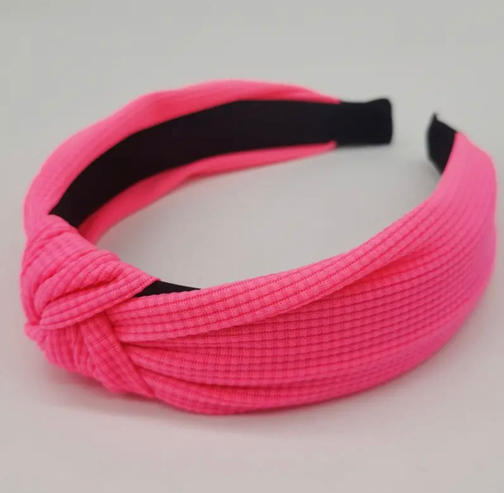 Neon Pink Knotted Headband