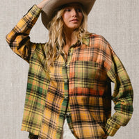 Frayed Hem Plaid Shirt