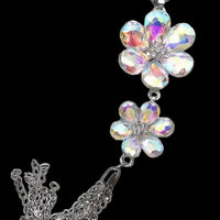 Flower Power Rhinestone Necklace-Clear AB