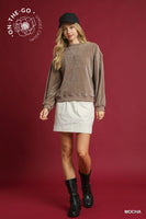 
              Mocha Velour Crewneck Sweatshirt
            