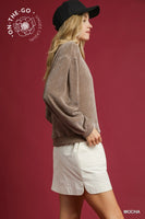 
              Mocha Velour Crewneck Sweatshirt
            
