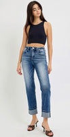 
              Risen Tummy Control High Rise Straight Jeans
            