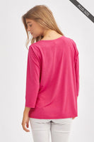 
              Classic Round Neck Top-Magenta
            