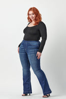 
              Cello Mid Rise Flare Jeggings-Plus
            
