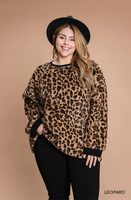 
              Trendy Animal Print Pullover Top
            