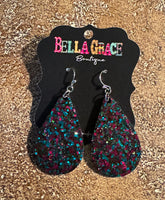 
              Glitter Acrylic Teardrop Earrings
            