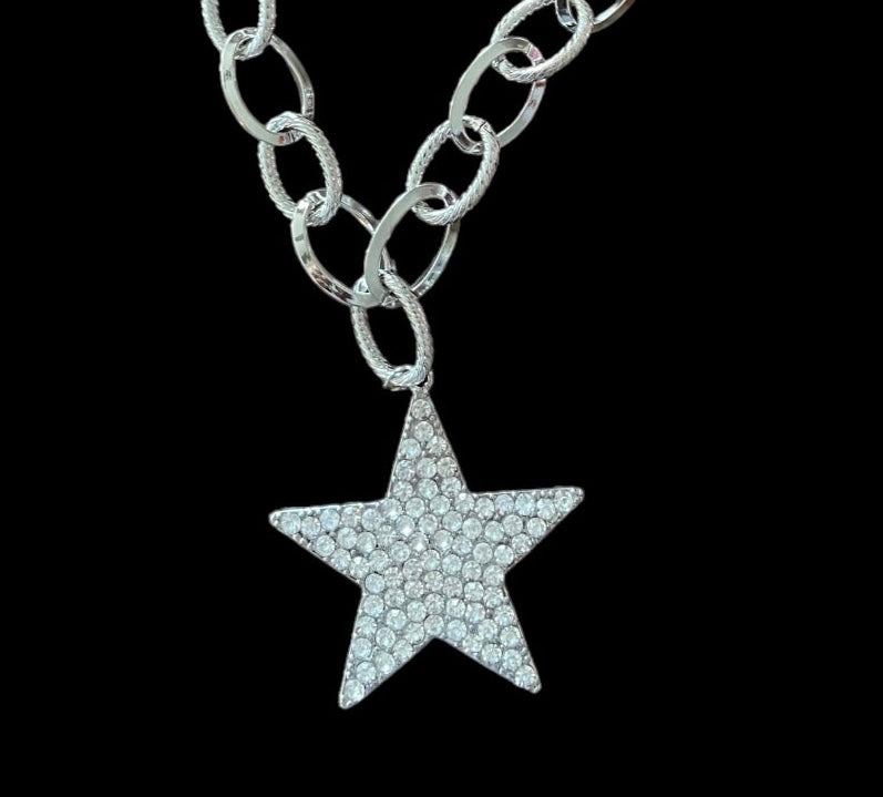 Rhinestone Star Necklace Set