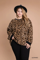 
              Trendy Animal Print Pullover Top
            