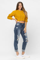 
              Judy Blue Cuffed Destroy Boyfriend Jeans
            