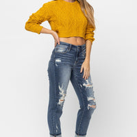 Judy Blue Cuffed Destroy Boyfriend Jeans