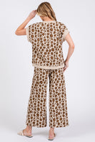 
              Leopard Print Scuba Top and Pants Set - Women's Matching Outfit
            