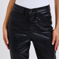 Judy Blue Faux Leather Jeans-Black