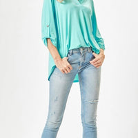 Lizzy Neon Blue Tunic Top