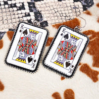 King of Spades Silvertone Earrings