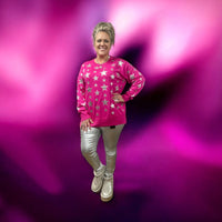 Foil Star Printed Sweater