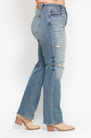 
              Judy Blue High Waist Dad Straight Jeans
            