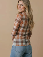 
              Plaid Mesh Semi-Sheer Top
            