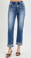 
              Risen Tummy Control High Rise Straight Jeans
            