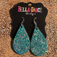 Glitter Acrylic Teardrop Earrings