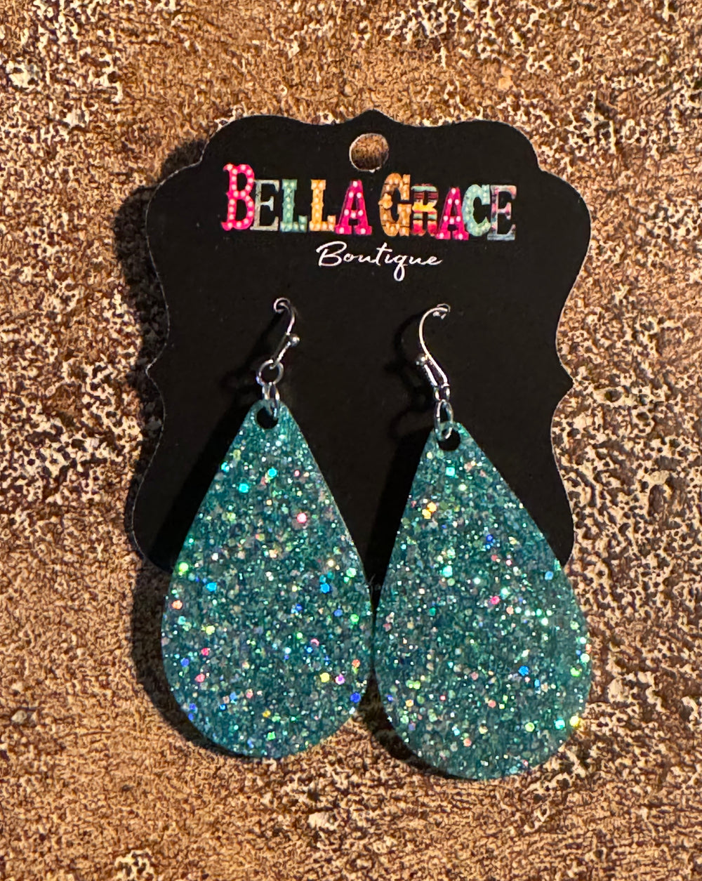 Glitter Acrylic Teardrop Earrings