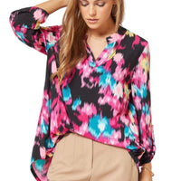 Lizzy Black Multi Abstract Top