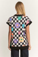 
              Checkered Floral Print Knit Top | Women's Casual Knit Tops – Bella Grace
            