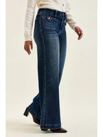 
              Judy Blue "Lux" Retro Wide Leg w/ Front Tab Closure Dk Fade Indigo
            