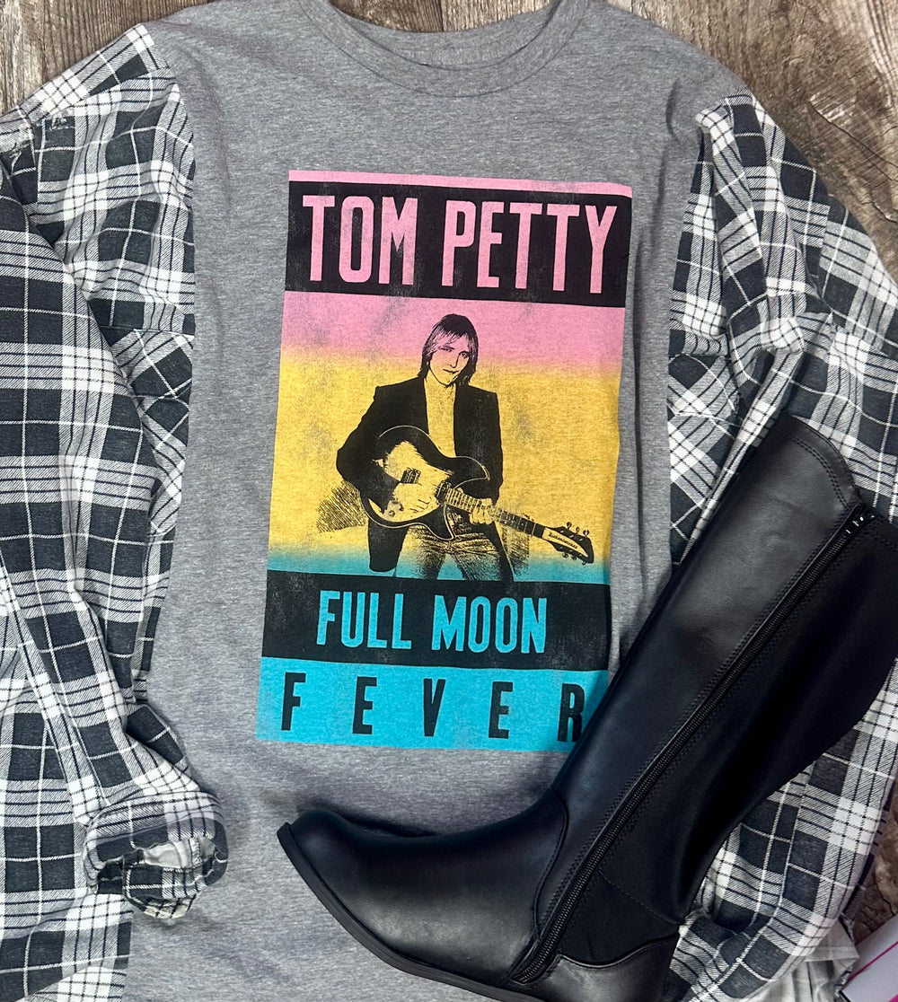 Retro Tom Petty Oversized Flannel Overlay-Large