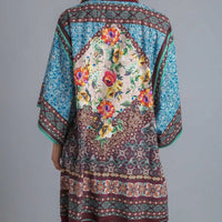 Maroon Mix Kimono with Fringe